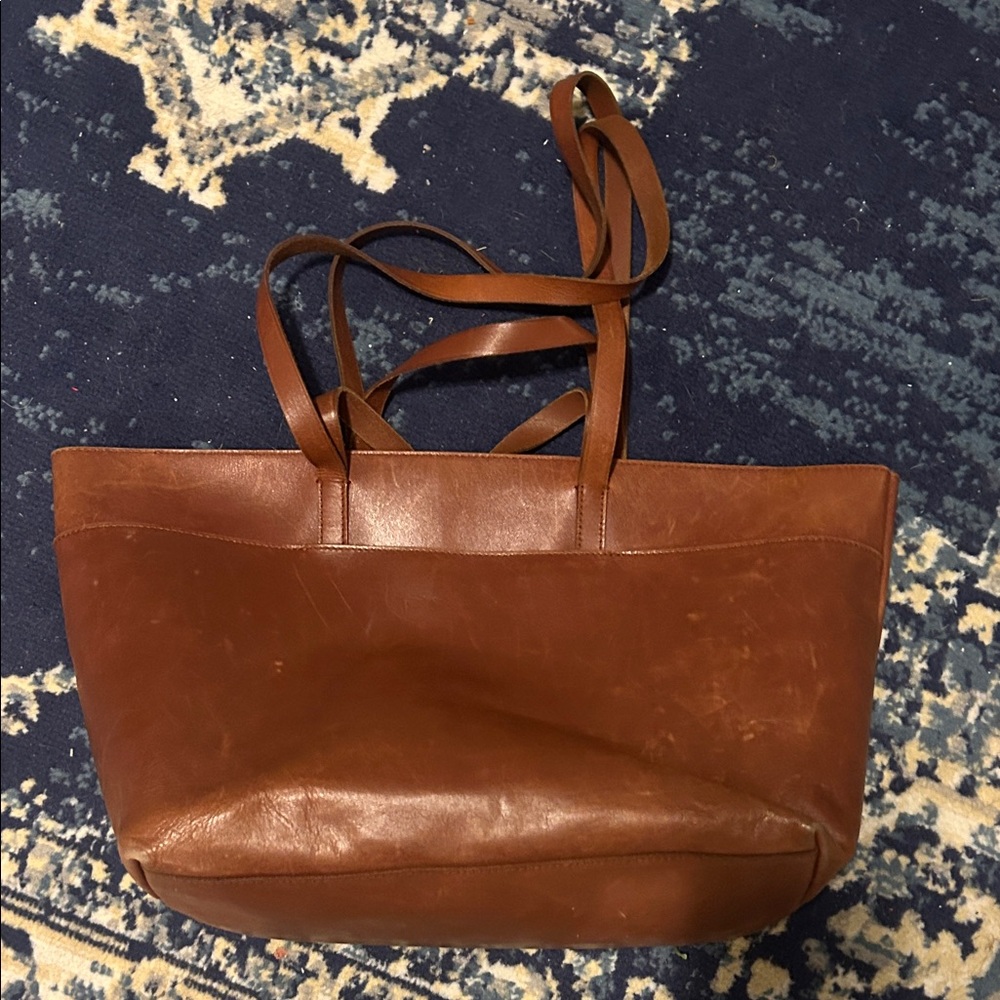 Elegant Brown Leather Tote Bag